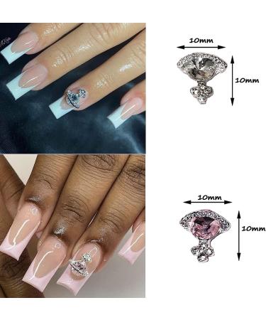 20PCS White Pink Planet Nail Charms with Rhinestones - 3D Shiny Nail Supplies for Women | DIY Nail Decoration Accessories - Buy Online on GoSupps.com