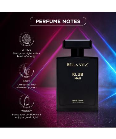 Be lla Vi ta Luxury Klub Men Eau De Parfum Liquid Perfume With Lemon Rose And Vanilla|Musky And Spicy Long Lasting Premium Edp Fragrance Fresh Scent 100Ml - Buy Online on GoSupps.com