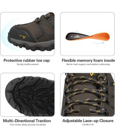 NORTIV 8 Men's Low Top Waterproof Hiking Shoes - Size 9.5 Brown/Black/Tan - Buy Online on GoSupps.com