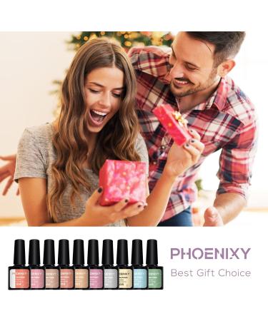 Phoenixy Gel Nail Kit - 10 Colors Soak Off Polishes with 36W UV Lamp | 8ML Gel Nail Polish Set for Women - Gift Set (30 pcs) - Buy Online on GoSupps.com