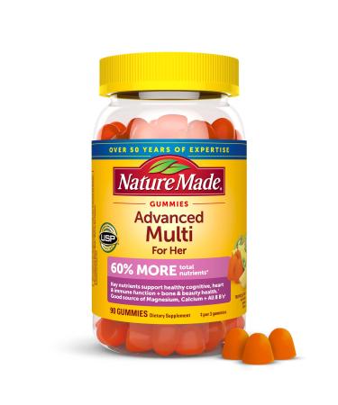 Nature Made Advanced Womens Gummy Multivitamins with Magnesium Citrate Calcium B Vitamins Multivitamin Gummies for Women 90 Multi Vitamin Gummies 30 Day Supply 90 Count (Pack of 1)