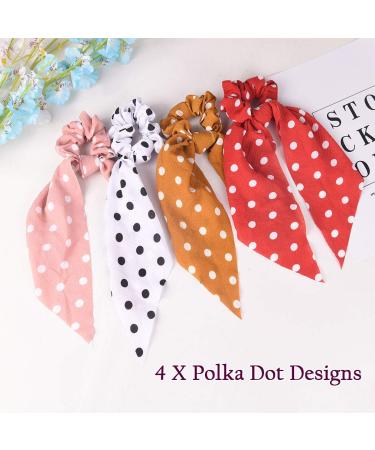 12 Pcs Chiffon Floral Hair Scarf Scrunchies - Vintage Ponytail Holder & Hair Bands for Women Girls - Buy Online on GoSupps.com