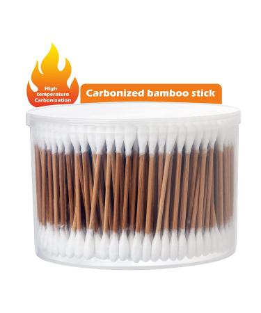 500 Brown Carbonized Bamboo Stick Cotton Swabs by MYQIPGD | Biodegradable Organic Wooden Qtips | Natural Soft Q tips for Ears - Buy Online on GoSupps.com