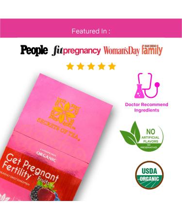 Organic Fertility Tea for Women - Red Raspberry Leaf & Vitex Blend - 20 Count - 100% Natural - Up to 40 Servings - Buy Online on GoSupps.com