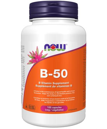 NOW Vitamin B-50 mg 100 Veg Capsules