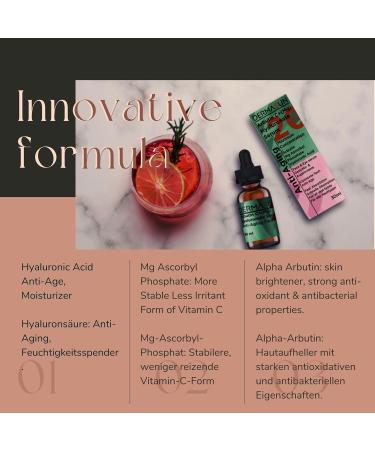 DERMASUN High dose 20 vitamin C antiaging serum hydrating and skinlightening serum with liposomal vitamin C hyaluronic acid and carbutin for a radiant complexion - Buy Online on GoSupps.com