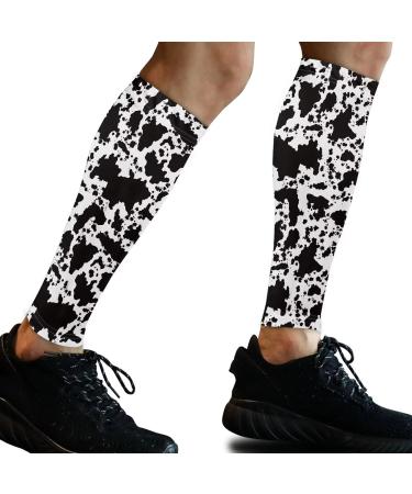 Poceacles Cow Pattern Calf Compression Sleeve for Men & Women | Anti-Slip Support Socks for Football Basketball Running & Climbing - S Milk Cow Small - Buy Online on GoSupps.com