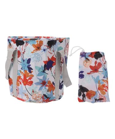 Bassin De Bain De Pieds Pliable Seau De Trempage De Pieds Portable Seau De Trempage De Pieds Isol en PVC avec Poign e pour Camping en Plein Air Voyage(Feuille d' rable Blanche)