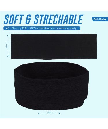 2-Pack Elegant 7cm Black Headbands for Women - Premium Hair Accessories for Sports and Fashion | Comfortable Makeup Headbands for Any Occasion - Buy Online on GoSupps.com