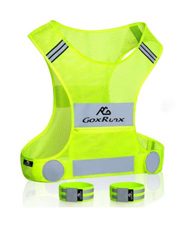 Reflective Vest Running Gear,Lightweight Reflective Safety Vests with Arm Bands Medium Green