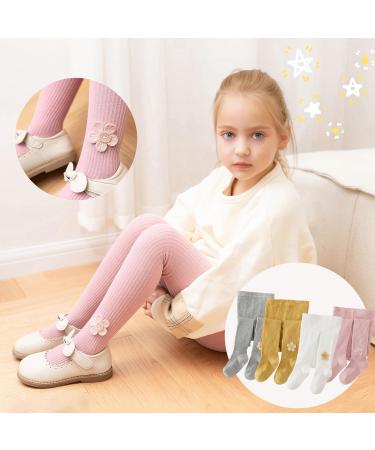 Silkglory 2 Pcs Girls Tights | Baby Toddler Leggings, 2-9 Years | White/Grey/Pink/Ginger | 2-3 Years - Buy Online on GoSupps.com