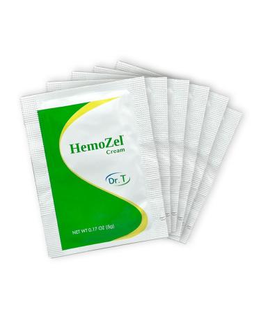 Dr. T HemoZel Cream - 6 Sachets x 0.17 oz (5g) Natural Hemorrhoid Treatment for Bleeding Burning Itching Swelling and General Discomfort. Also it Alleviates Symptoms Related to Varicose Veins.