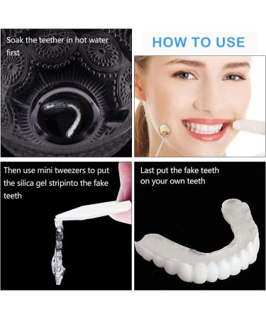 Instant Snap-On Veneers: 2 Pairs Cosmetic Temporary Dentures for Men and Women - Top and Bottom Clip-In Fake Smile Teeth - Buy Online on GoSupps.com