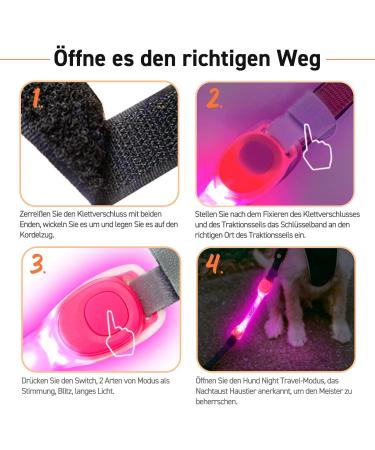 Buy Laroo Waterproof LED Light Band for Dogs & Cats - Bright Easy Attach Flashing Collar Light in Pink - Buy Online on GoSupps.com