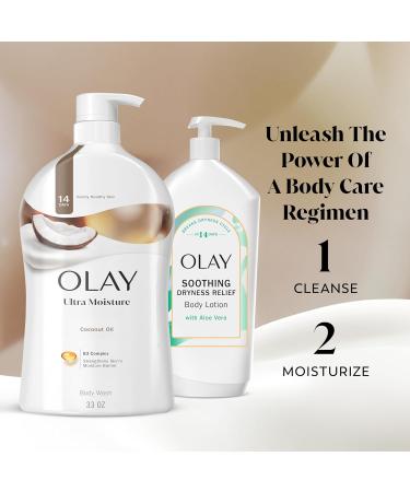 Olay Body Wash for Women Ultra Moisture 24/7 Moisture Barrier Repair Hydrating Formula for Visibly Healthy Soft Skin Vitamin B3 & Hyaluronic Blend For All Skin Types Coconut Oil Scent 35 fl oz - Buy Online on GoSupps.com