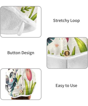 Cute Pinto Grass Tulip Hair Towel 2 Pack | Super Absorbent Quick Drying Hair Turbans for Women & Girls - Buy Online on GoSupps.com