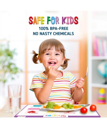 merka Kids Placemats Set - Non Slip Disposable Toddler Placemats with Letters, Numbers, Shapes, and Colors - Montessori Alphabet Learning Mats - Set of 4 - 17 x 11 - Buy Online on GoSupps.com