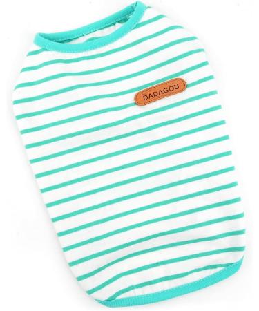 Buy Paidful British Little Dog Shirt - Soft Cotton Striped Vest for Puppies & Cats | Summer Tank Tops for Chihuahua & Yorkie | Breathable Pet Apparel in Green - Buy Online on GoSupps.com