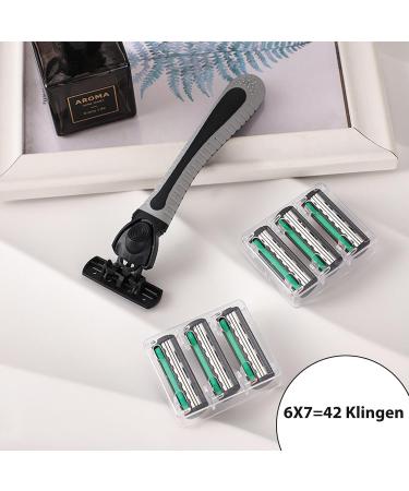 44-Piece Men's Disposable Razors Set - 42 Replaceable Heads & 2 Razor Handles for Smooth Shaving - International Shipping Available - Buy Online on GoSupps.com