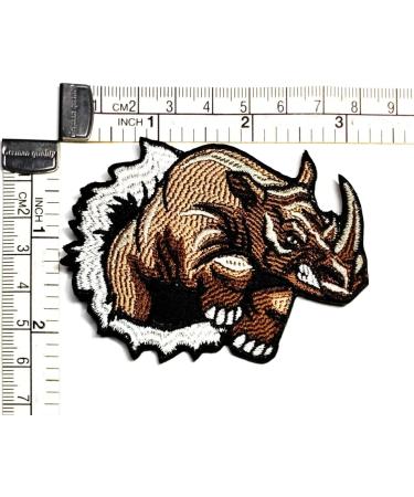 Kleenplus 3pcs Brown Rhino Embroidered Patch Fabric Sticker - Iron On Sew On Souvenir Gift Patches for Clothing and Accessories - Buy Online on GoSupps.com