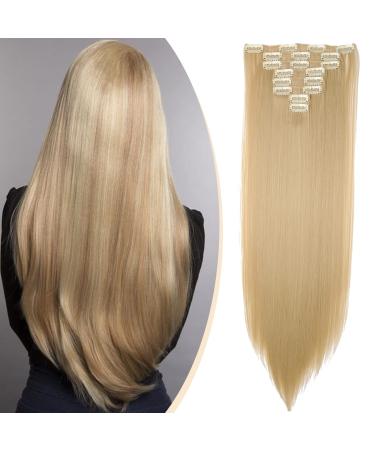 S-noilite 17-26 Inches(43-66cm) 8pcs Long Full Head Clip In Hair Extensions Extension Sexy Lady Fashion Choice 60 Colours (23 Inches-Straight Golden mix bleach blonde) Golden mix bleach blonde 23 Inch - Buy Online on GoSupps.com
