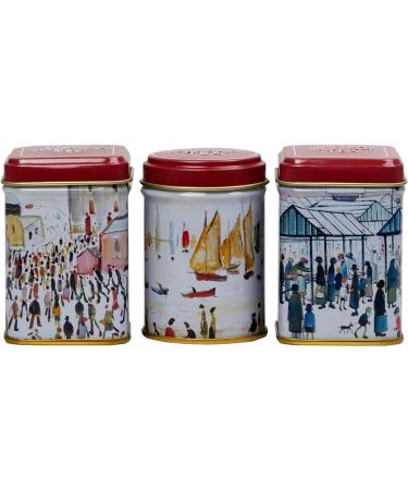 New English Teas The Lowry Mini Tea Tin Set of 3 with Loose-Leaf Black English Tea Red - Buy Online on GoSupps.com