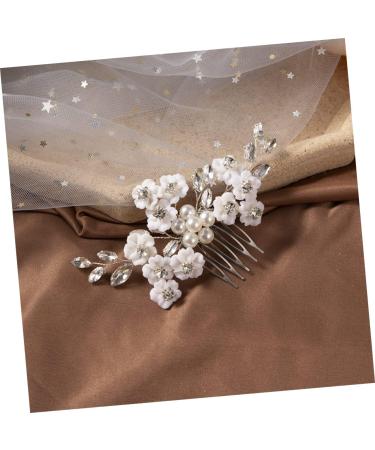 DOITOOL Bridal Comb Bridal Hair Combs Hair Accessories Flower Hair Clip Hair Combs for Women Hair Combs Pin Wedding Hair Comb Pearl Bride White Soft Pottery Flower Polymer Clay - Buy Online on GoSupps.com