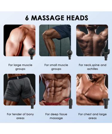 Maxfree Handheld Muscle Massage Gun EM-08(Black) - Deep Tissue Percussion Electric Massager for Athletes, Neck, Back, Shoulder Pain Relief - LCD Touch Screen, 6 Heads - Buy Online on GoSupps.com