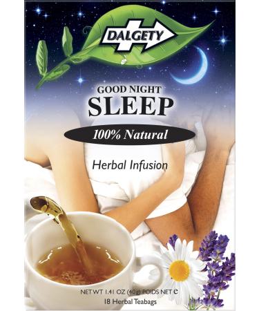Dalgety Good Night Sleep Herbal Infusion 40g Cartons - 100% Natural Caffeine Free Tea Great for Sleep Insomnia and Night-time Anxiety. (6 Pack)