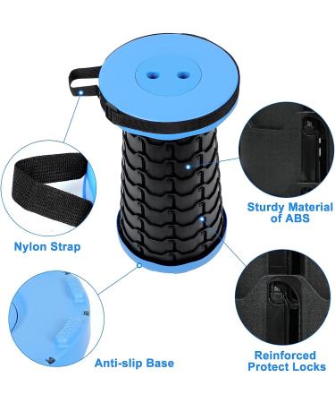 VOLIXOD Foldable Telescoping Stool - Portable & Upgraded Collapsible Seat for Adults | 550lbs Capacity | Blue Camping Stool - Buy Online on GoSupps.com