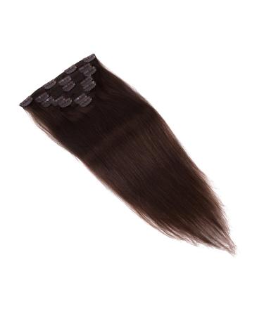 14 Clip in Hair Extensions Real Human Hair - Dark Brown #2, 100% Remy Human Hair - 70g 7pcs 16 Clips - 14 Inch - Pack of 7 - Women's Hair Extensions - Buy Online on GoSupps.com