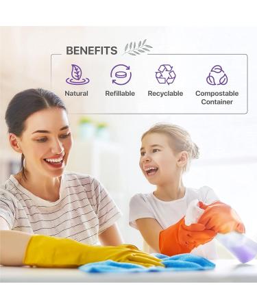 Nune Multi-Purpose Cleaner Refills - Non-Toxic All Purpose Cleaning Tablets (6 Pack) - 144 fl oz Total - Effective for Shower Counter Floor & Furniture - Lavender Fragrance - Buy Online on GoSupps.com
