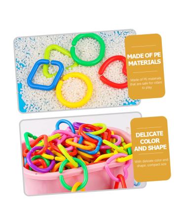 Ibasenice 70 STK Geometric Chain Buckle - Sensory Rings for Toddlers Plastic Links & Baby Toys for Wagons & Seats - Buy Online on GoSupps.com