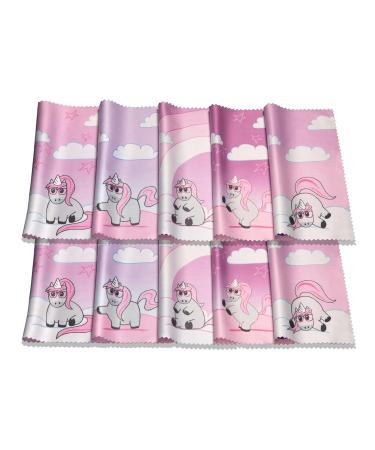 10 Pack Cute Unicorn Microfiber Cleaning Cloth Multicolors for Cleaning Lens Sunglasses Eyeglasses and