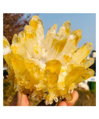 Crystal Cluster Rare New Yellow Phantom Quartz Crystal Cluster Specimen ningxiao (Size : 200-250g)