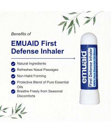 emuaid First Defense Nasal Inhaler Stick Natural Essential Oil Nasal Stick for Clear Breathing Focus Nasal Health Seasonal Wellness and Airway Comfort 0.02 Ounce - Buy Online on GoSupps.com