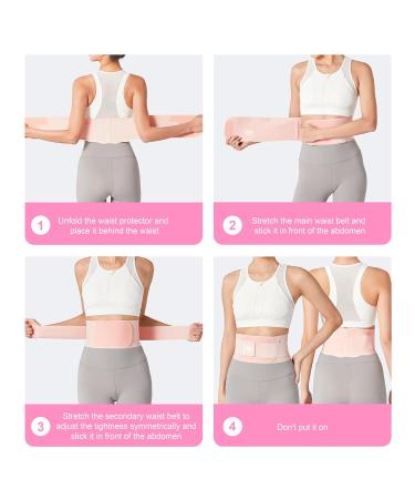 Ultra Thin Back Brace for Lower Back Pain Relief | Adjustable & Lightweight Support Brace for Sciatica Scoliosis & Herniated Disc - Pink Large - Buy Online on GoSupps.com
