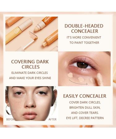 Face Concealer Stick Dual-Sided Makeup Corrector Stick | Full Coverage Concealer Concealer Makeup Stick for Dark Circles and Imperfections #05 - Buy Online on GoSupps.com