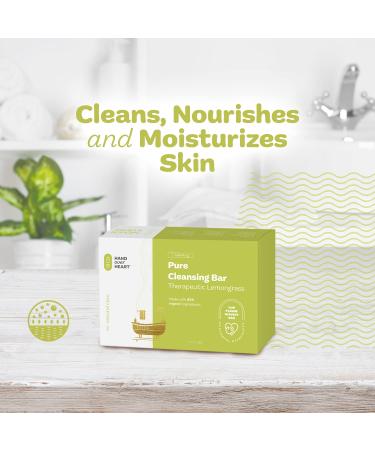 Hand over Heart Lemongrass Cleansing Bar Soap | Aromatherapy Herbal Soap with Organic Essential Oils | Nourishing Refreshing & Soothing Skin Care - Buy Online on GoSupps.com