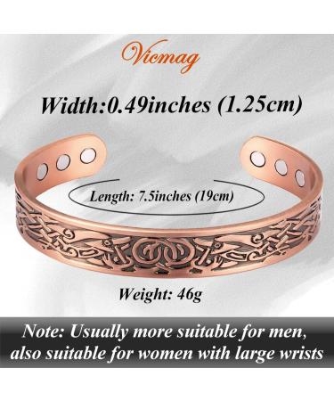 VicMAG Copper Magnet Hardship Bracelet for Men - Arthritis Pain Relief | Adjustable Pure Copper Cuff with Gift Box - Buy Online on GoSupps.com