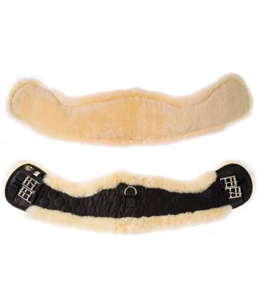 Merauno Lamb Wool Moon Belt Saddle Belt | Anatomically Concave Dressage Belt in Natural Black - 80cm Quality Merino Wool for Superior Slip Resistance - Buy Online on GoSupps.com