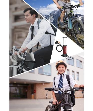 Hopopro Mini Bike Pump - Portable Hand/Foot Activated Tire Pump for Road/Mountain Bike & Balls - Presta Schrader Dunlop Valves - Red - Buy Online on GoSupps.com