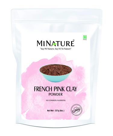 French Pink Clay powder by mi nature | 227g( 8 oz) ( ½ pound) | Montmorillonite Pink-Clay | French Rose Clay | Face mask | 100% natural powder