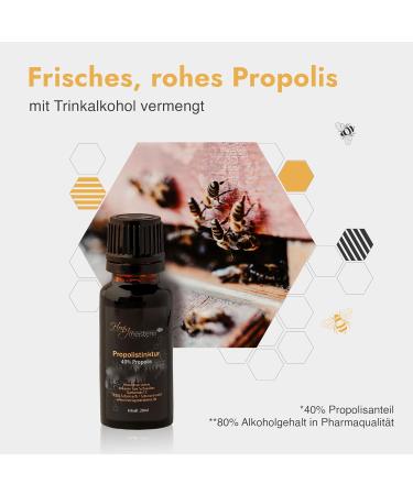 Buy Honigmeisterei Propolis Tincture 20ml - 40% Natural Propolis | Pure Additive-Free Drops from Black Forest Beekeeping - Buy Online on GoSupps.com
