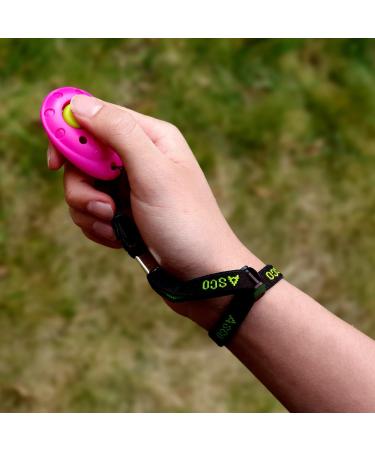 Asco Premium Finger Clicker for Dog & Cat Training | Elastic Hand Loop | Professional Training Clicker Pink AC08FA - Buy Online on GoSupps.com