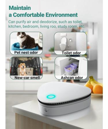 MKNZOME Cat Litter Deodorizer Smart Pet Smell Eliminator 99% Deodorization USB Powered 4-Day Battery Life Mini Pet Air Purifier to Purify Odor from Cat Litter Box Restroom Wardrobe & Small Area 011 - Buy Online on GoSupps.com