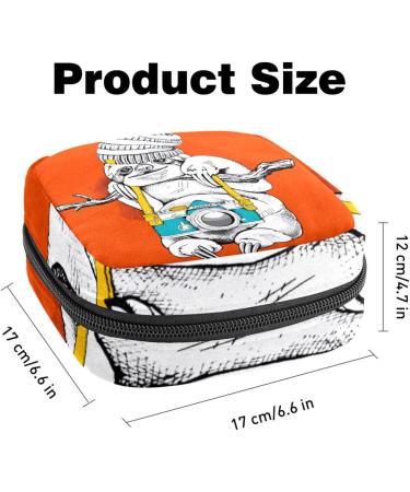 Orange Sloth Storage Bag for Women | Large Menstrual Cup & Bandage Organizer | Multi-Colored 4.7x6.6 Zipper Pouch for Tampons & Period Inserts - Buy Online on GoSupps.com