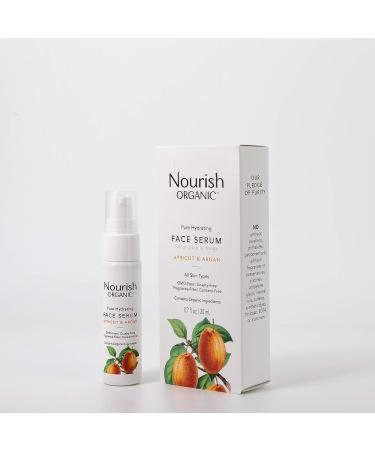 Nourish Organic Apricot & Argan Hydrating Face Serum - 0.7oz | GMO-Free, Cruelty-Free, 100% Vegan - Buy Online on GoSupps.com