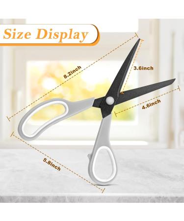 2 Pack 8 inch Scissors Forvencer Non-Stick Titanium Scissors Sharp Heavy Duty Scissors with Comfort Grip All-Purpose Scissors for Kitchen Home School Office Craft Scissors for Art DIY 2 Grey/White & Grey/Orange - Buy Online on GoSupps.com