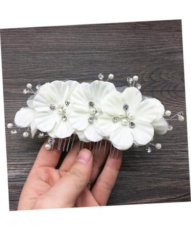 Didiseaon Wedding Hair Accessories Hair Side Combs Rhinestones Hair Comb Bridal Hair Comb Bridal Hair Accessories Bridal Side Combs White Korean Bridesmaid Headgear - Buy Online on GoSupps.com